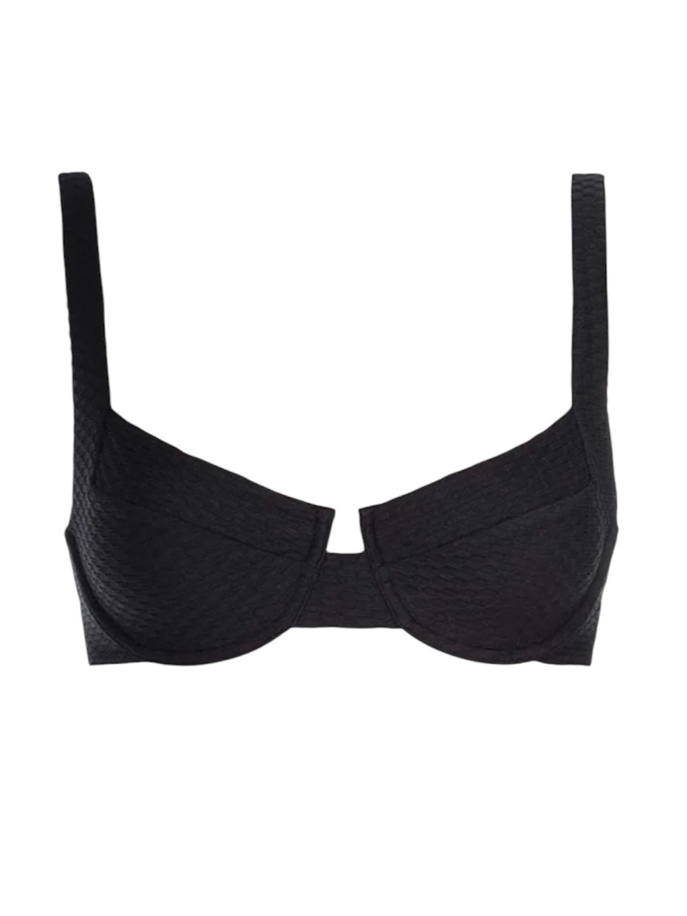Vetchy‎ Laguna Underwire Bikini Top Black Textured Women’s Medium NWT